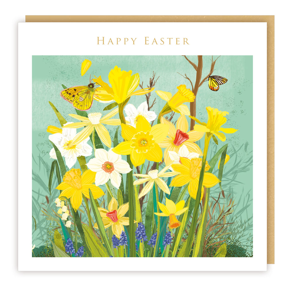 Butterflies and Daffodils Easter Cards