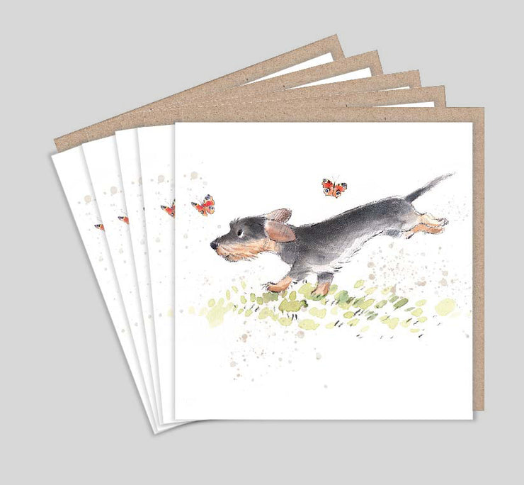 Dog and Butterfly Barking Notelets