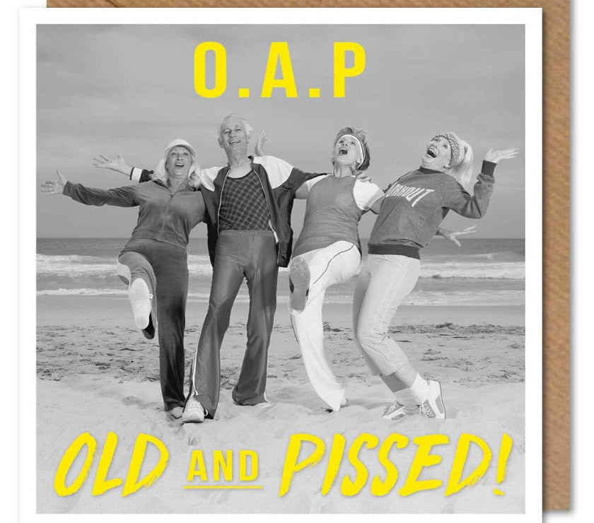 Funny Oap Funny Birthday Card OAP Alcohol Old Drunk Pensioner - Humorous Greeting ...