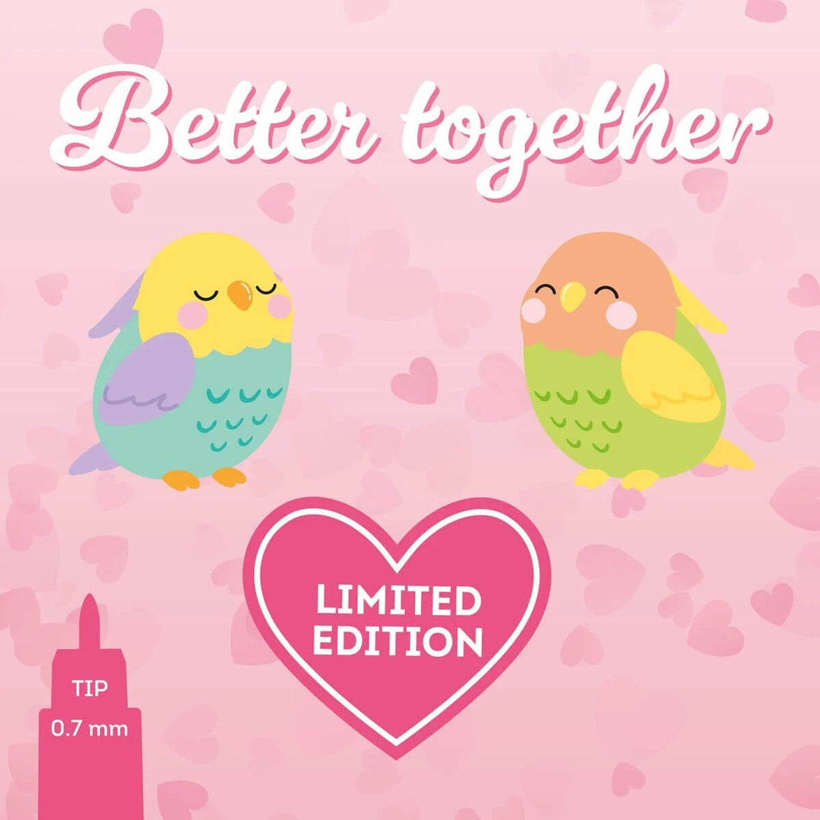 Set of 2 Erasble Valentines Pens