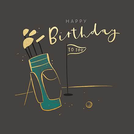 Golf Clubs Happy Birthday Card - House of Cards