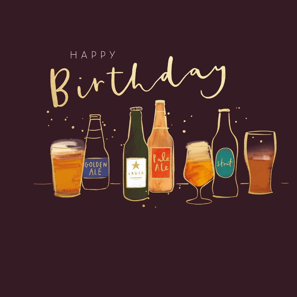 Assorted Beers Happy Birthday Card - House of Cards
