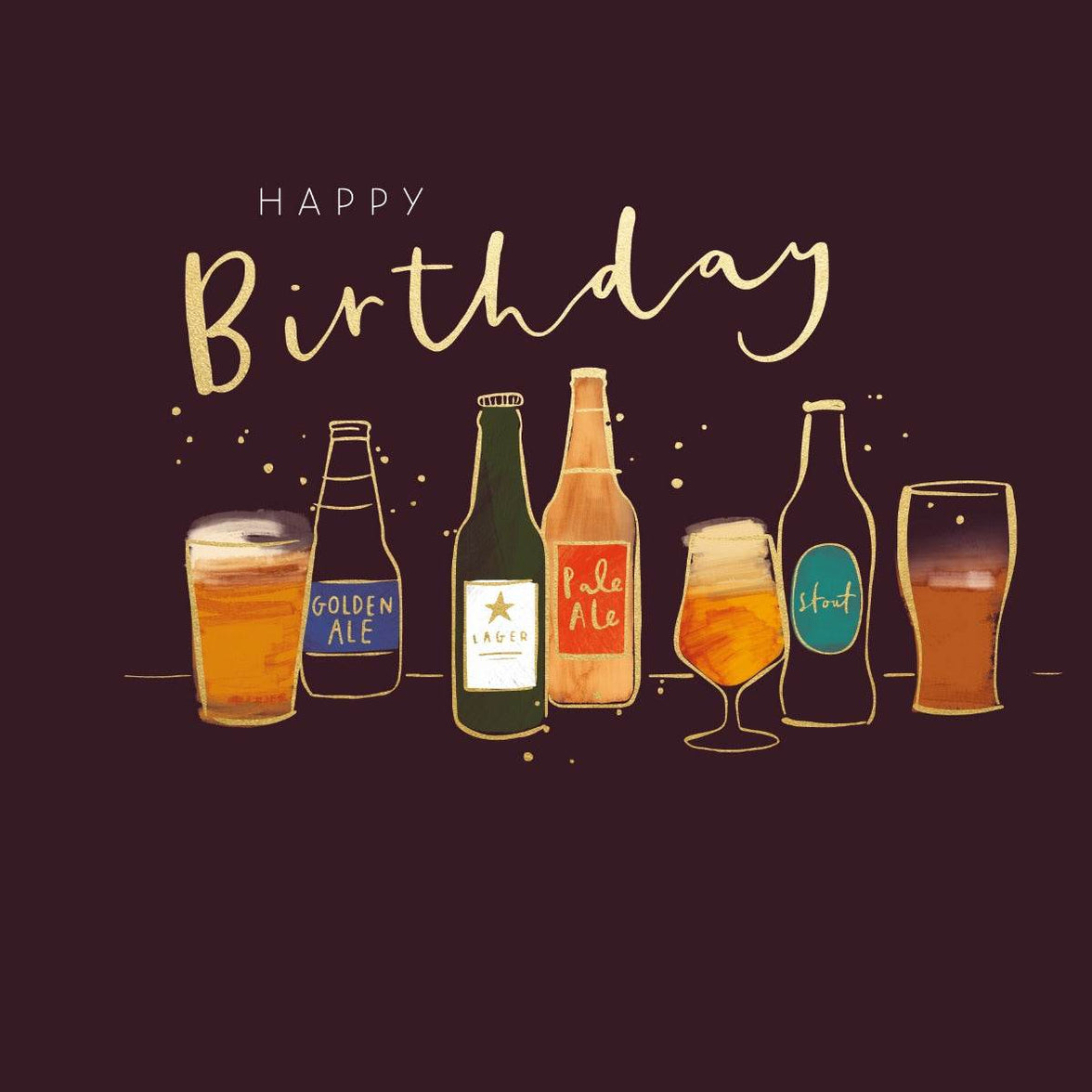 Assorted Beers Happy Birthday Card - House of Cards
