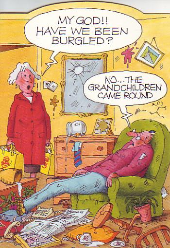 Wrinklies Burgled Birthday Card