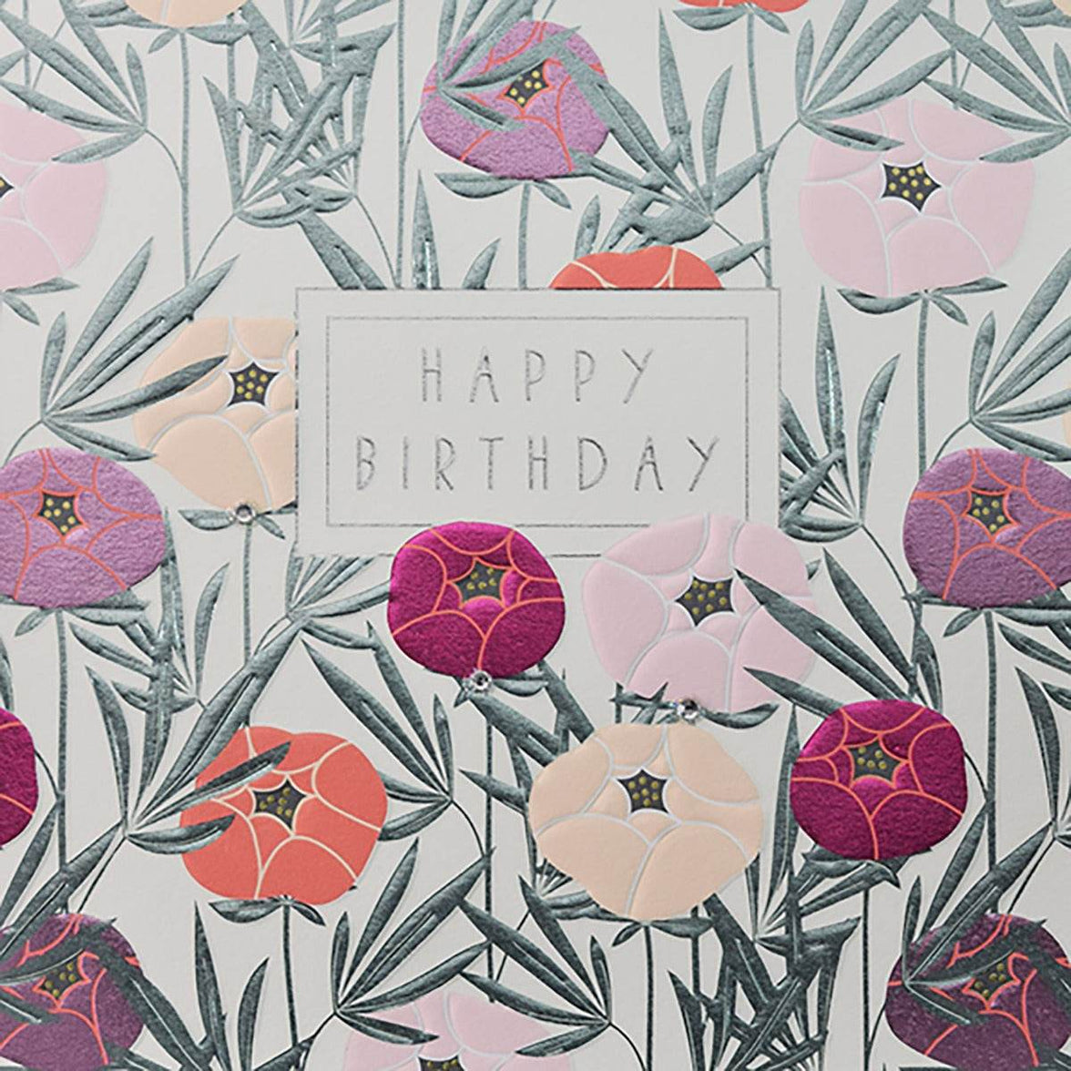 Hey Fresco Pink Flowers Birthday Card - House of Cards