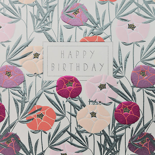 Hey Fresco Pink Flowers Birthday Card