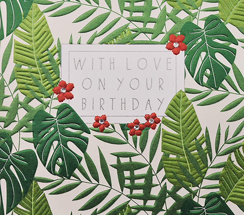 Hey Fresco Leaves Birthday Card