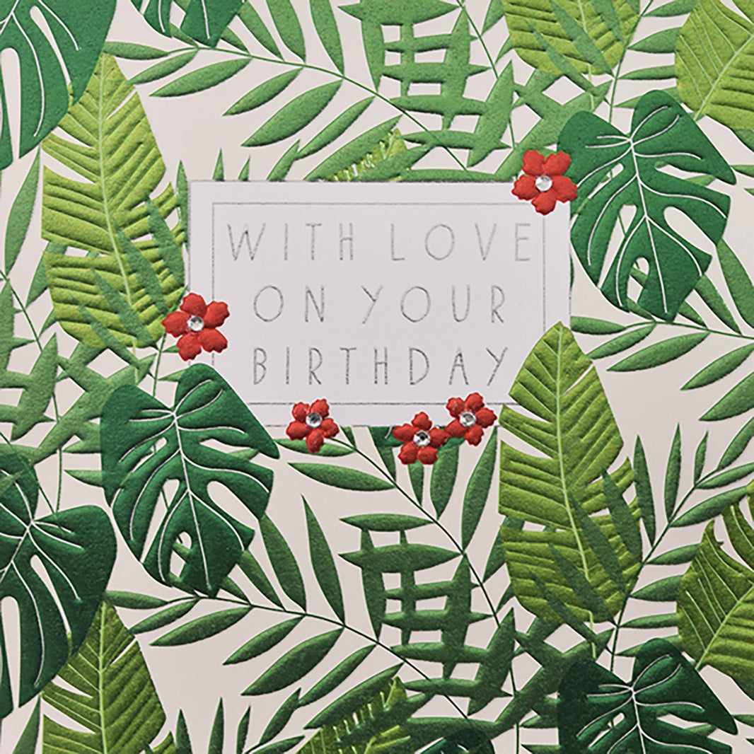 Hey Fresco Leaves Birthday Card