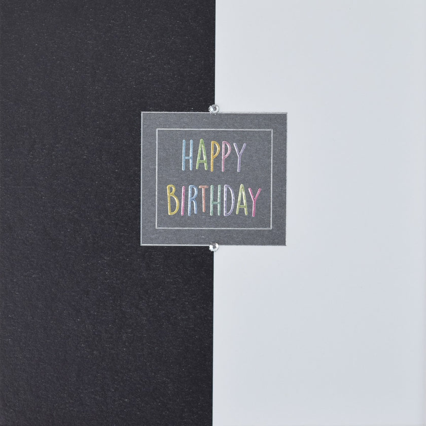 Hey Fresco Black and White Birthday Card