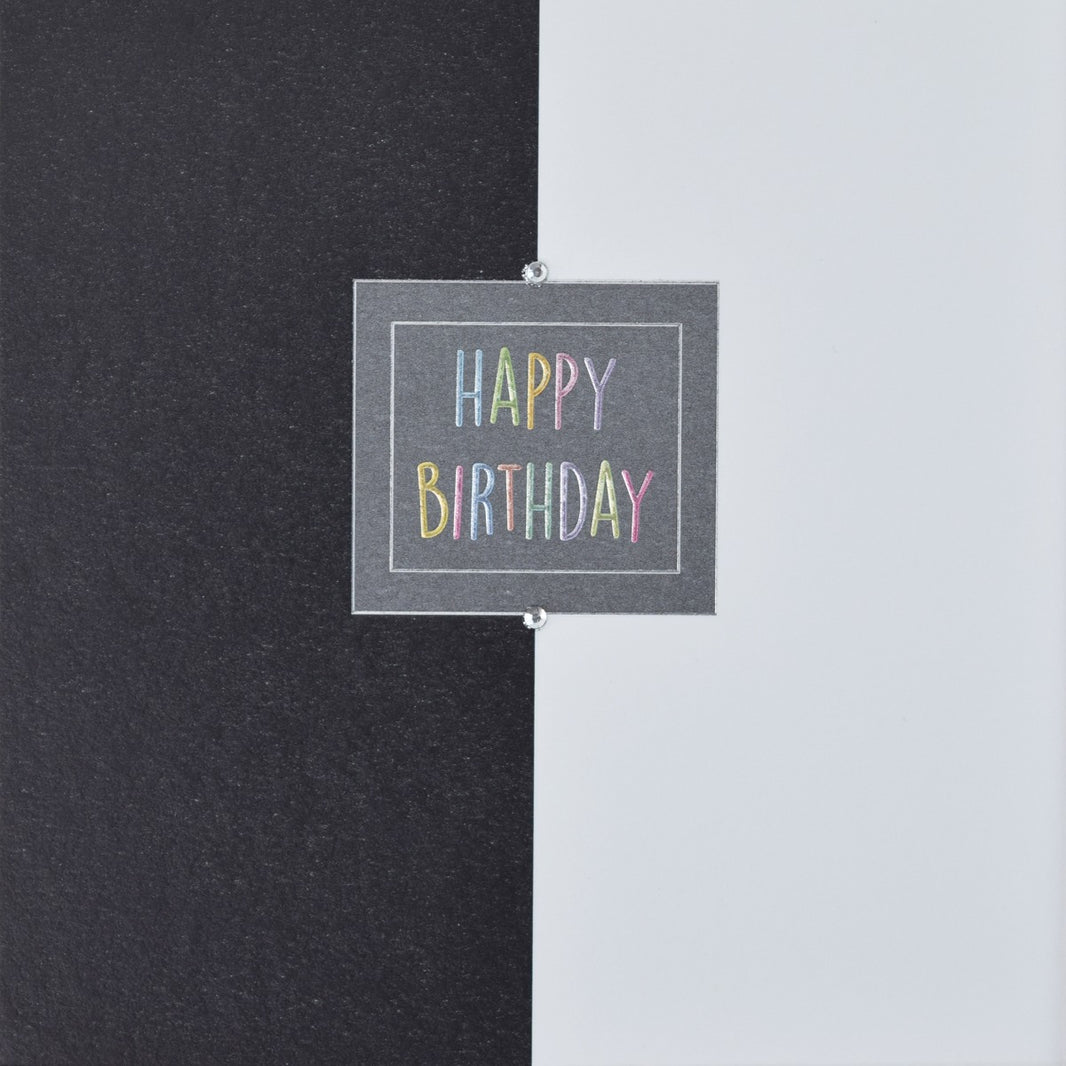 Hey Fresco Black and White Birthday Card