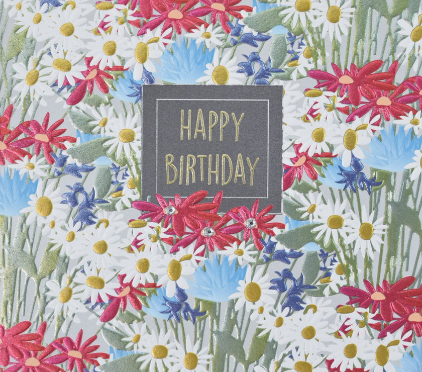 Hey Fresco Flowers Birthday Card