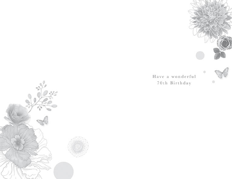 Illustrated 70th Floral Birthday Card