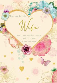 Wife Heart Birthday Card