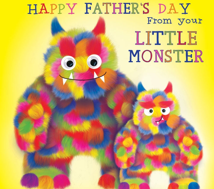 Fluff Little Monster Fathers Day Card