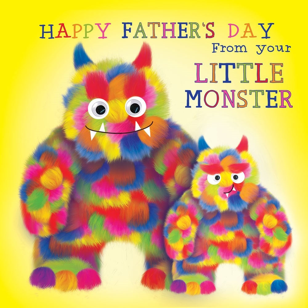 Fluff Little Monster Fathers Day Card