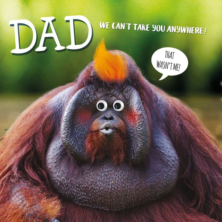 Fluff Orangutan Dad Fathers Day Card