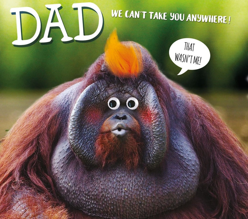 Fluff Orangutan Dad Fathers Day Card