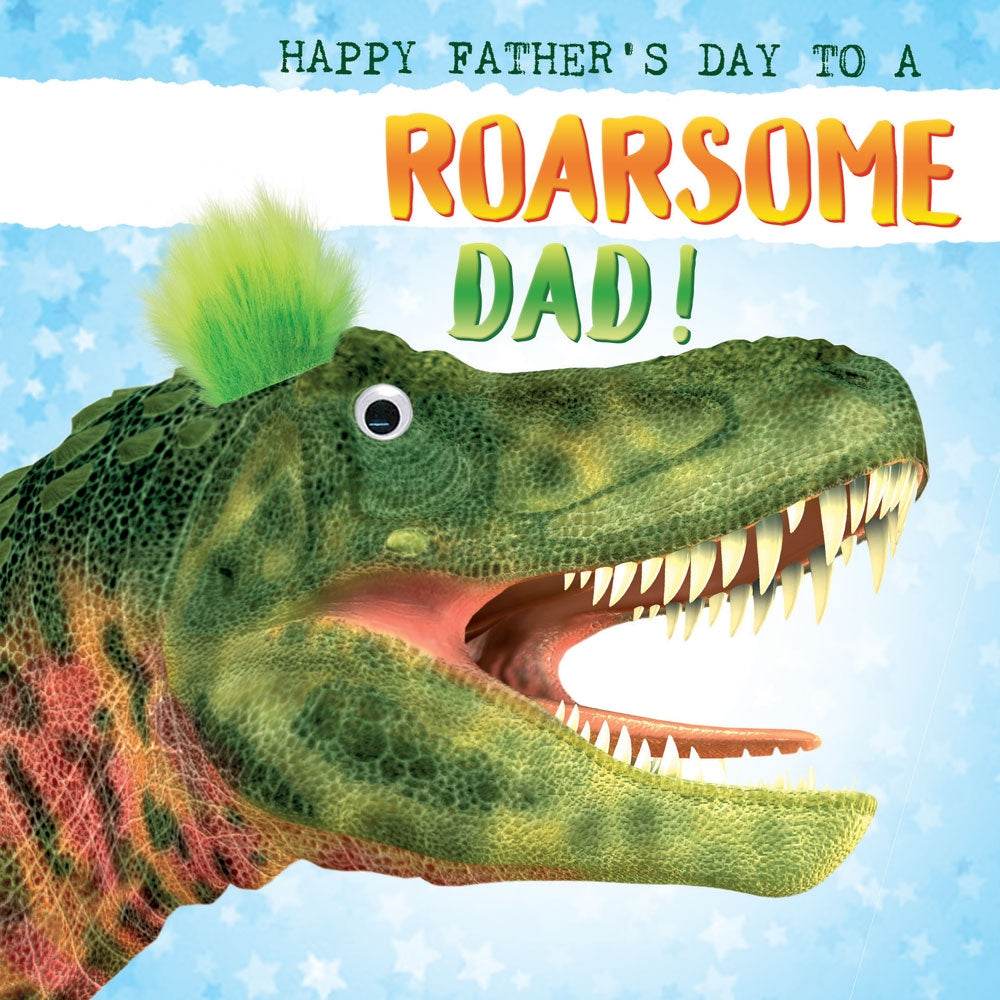 Fluff Roarsome Dinosaur Dad Fathers Day Card - House of Cards