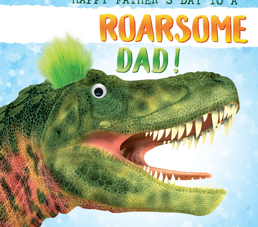 Fluff Roarsome Dinosaur Dad Fathers Day Card