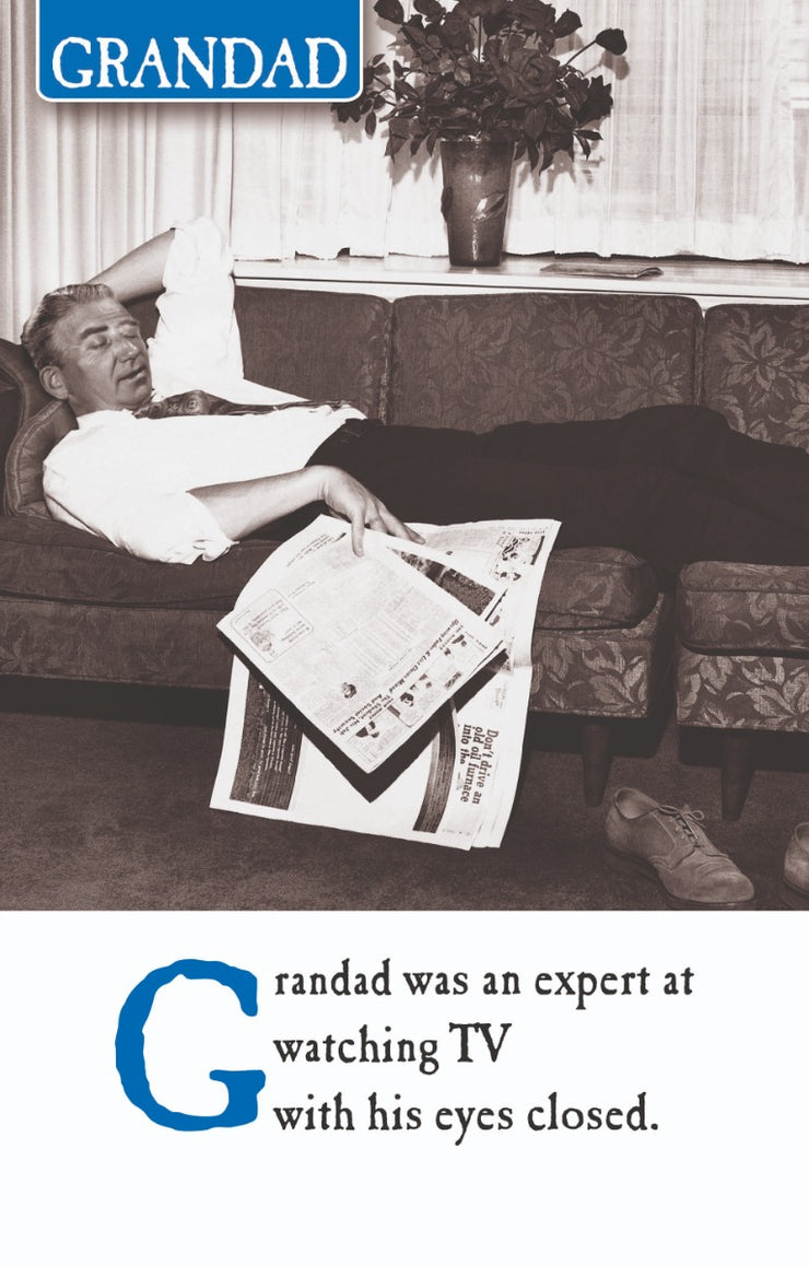 Grandad Watching TV Fathers Day Card
