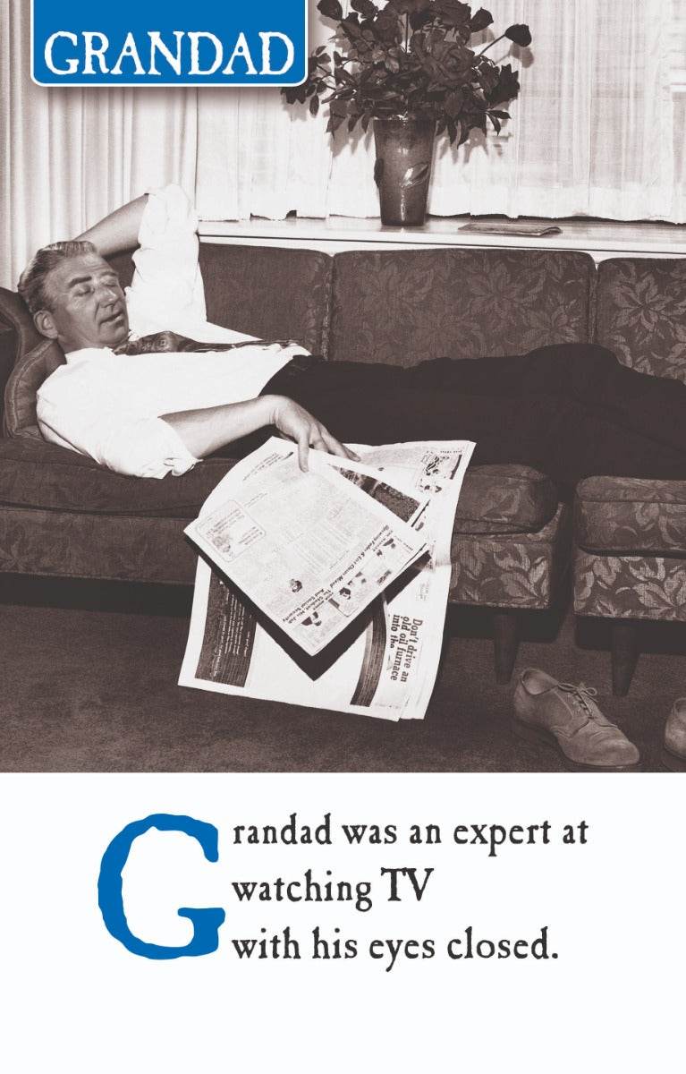 Grandad Watching TV Fathers Day Card - House of Cards