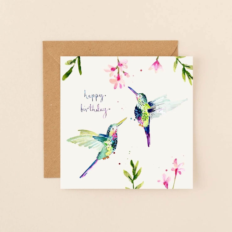 Hummingbirds Birthday Card