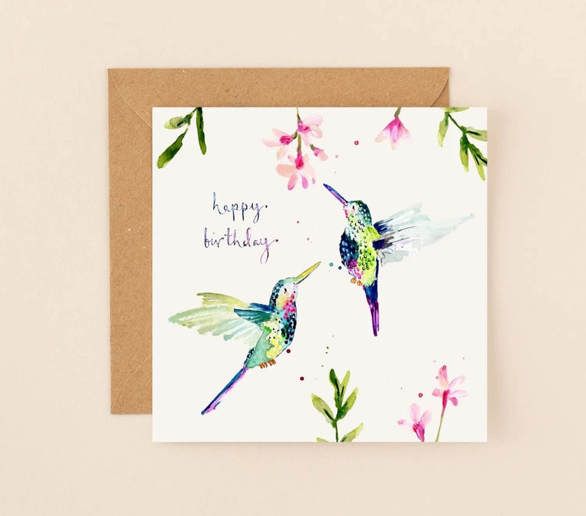 Hummingbirds Birthday Card
