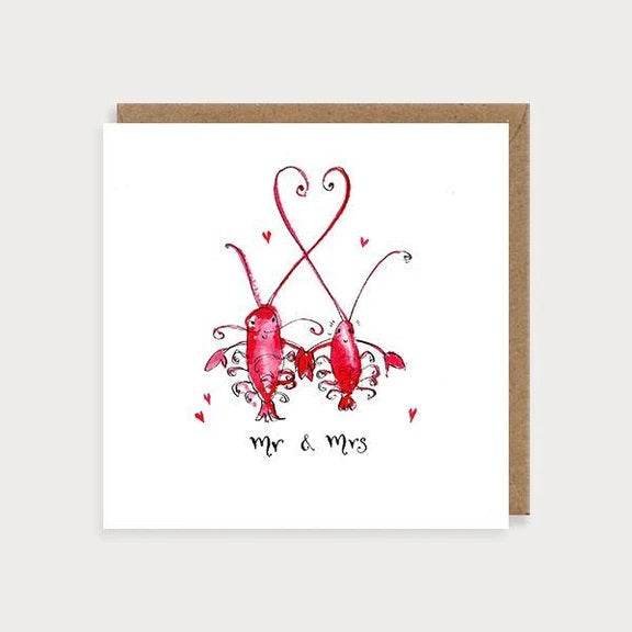 Lobster Mr and Mrs Wedding Card - House of Cards