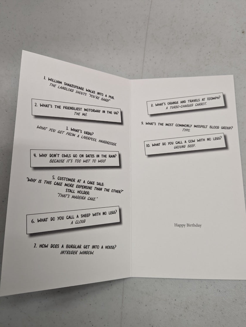 Worst Jokes Birthday Card