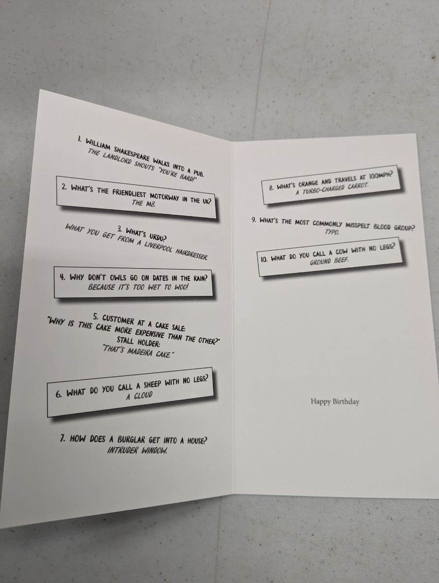 Worst Jokes Birthday Card - House of Cards