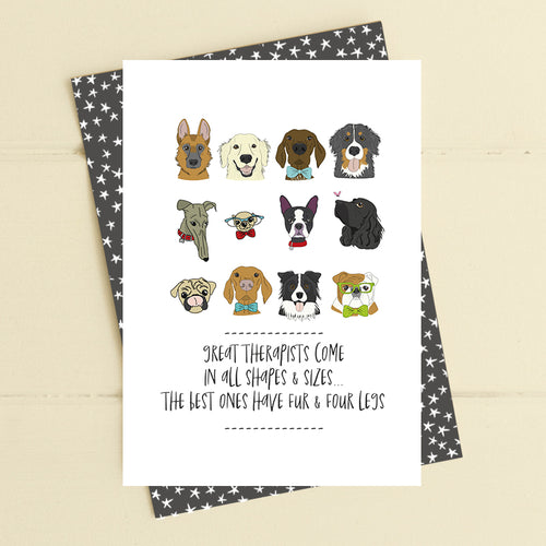 Dogs Great Therapists Birthday Card