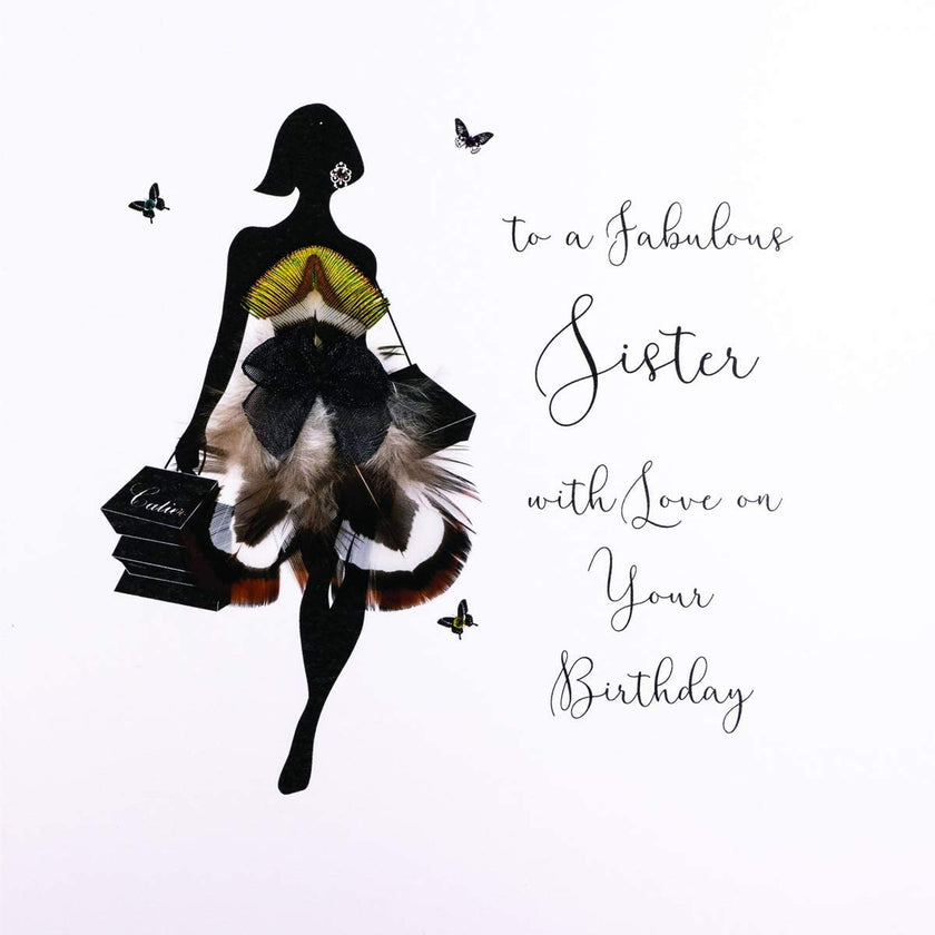 Silhouette Fabulous Sister Birthday Card