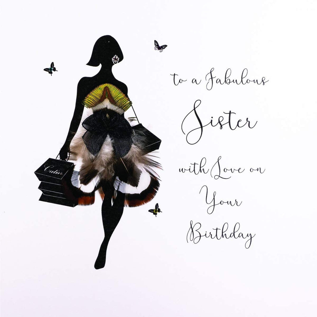 Silhouette Fabulous Sister Birthday Card