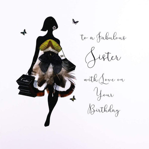 Silhouette Fabulous Sister Birthday Card