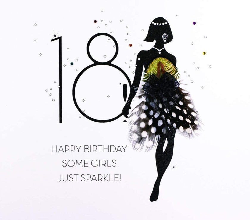 Silhouette Sparkle 18th Birthday Card