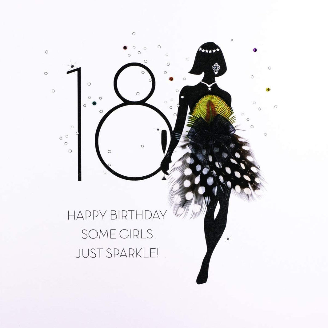 Silhouette Sparkle 18th Birthday Card