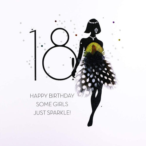 Silhouette Sparkle 18th Birthday Card
