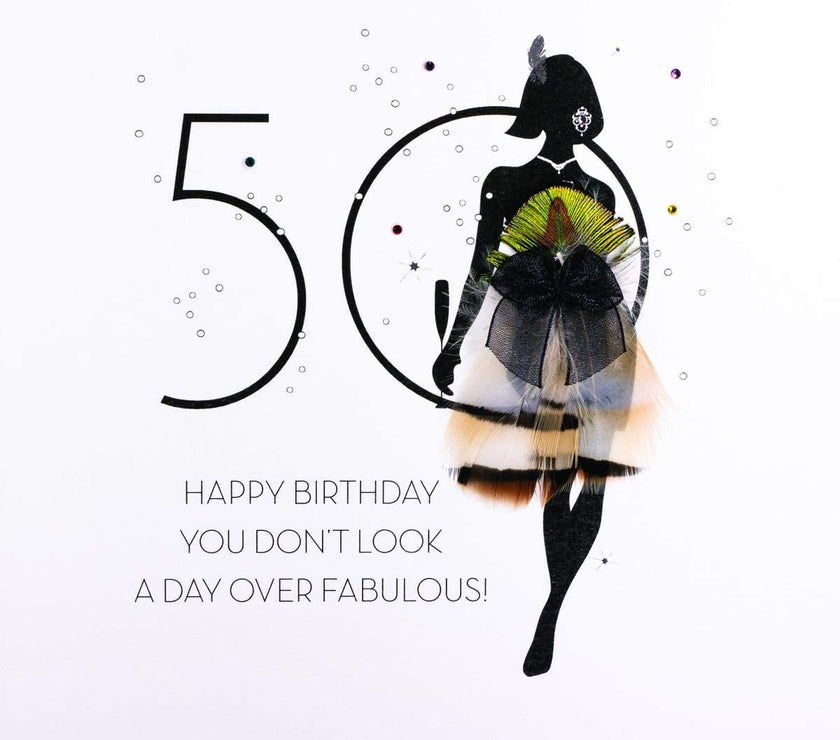 Silhouette Fabulous 50th Birthday Card