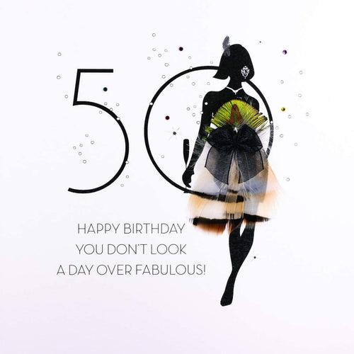 Silhouette Fabulous 50th Birthday Card