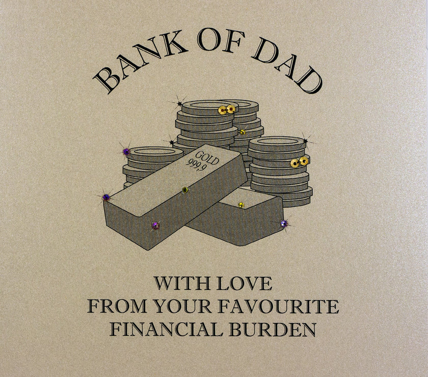 Gold Bars Bank of Dad Fathers Day Card
