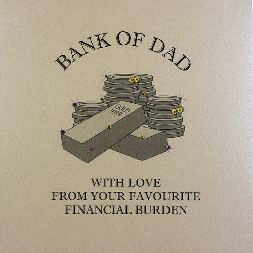 Gold Bars Bank of Dad Fathers Day Card