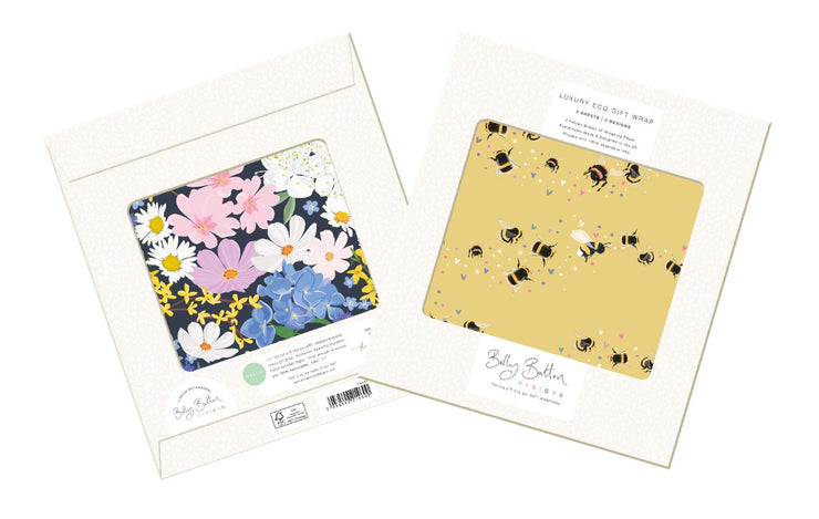 Luxury Bees Flat Wrapping paper with tags