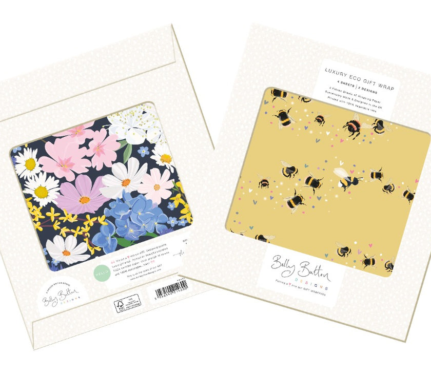 Luxury Bees Flat Wrapping paper with tags