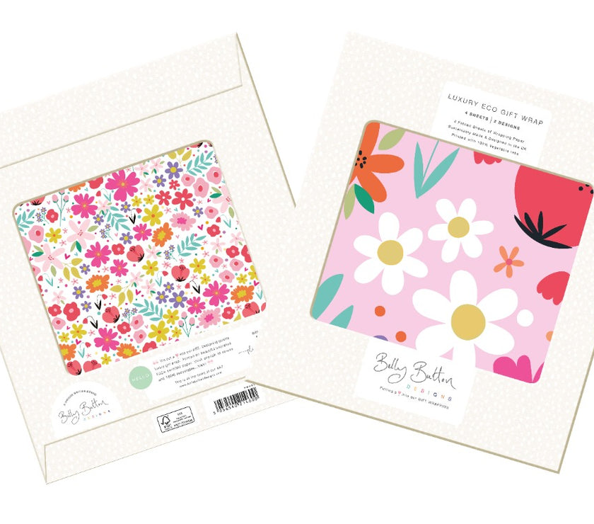 Luxury Floral Flat Wrap with tags