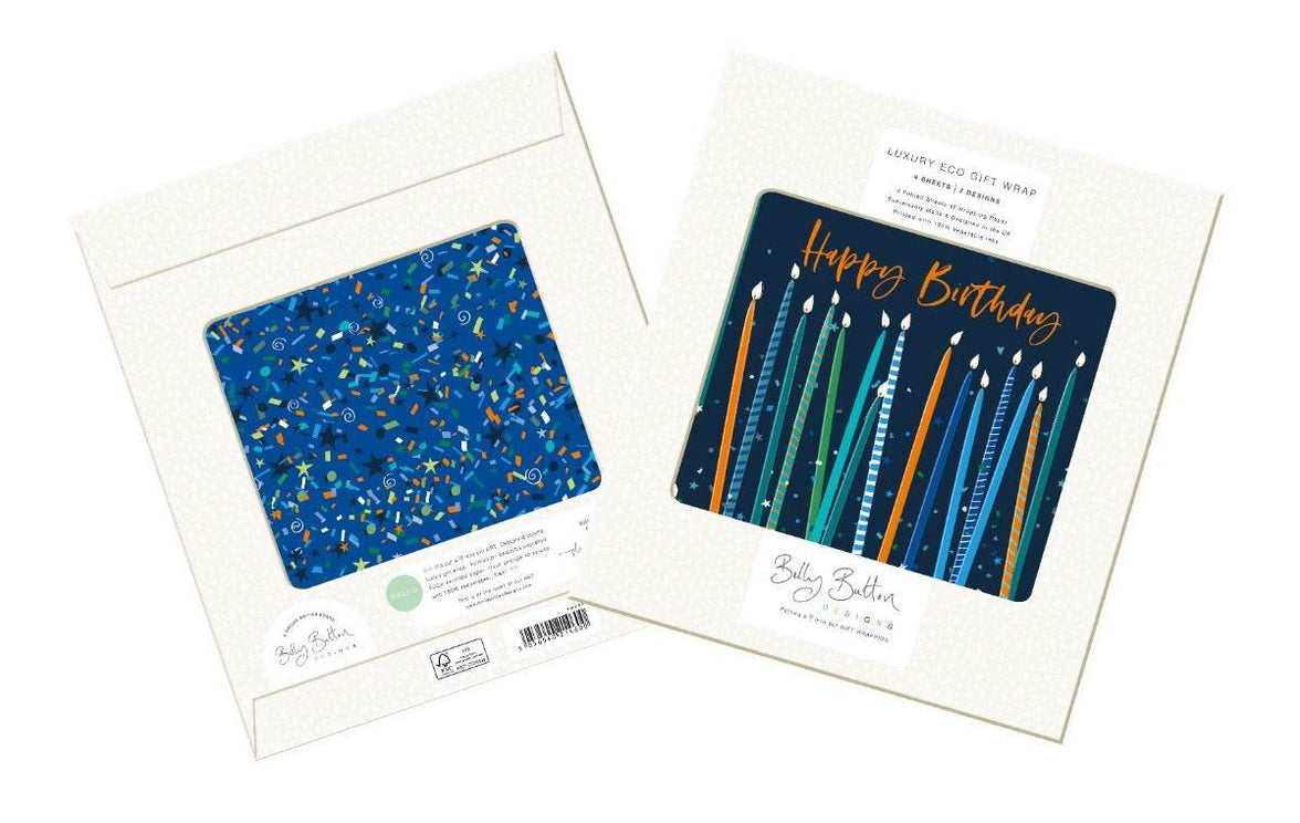 Luxury Blue Candles Flat Wrap with tags - House of Cards