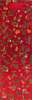 Christmas Holly Foliage Bottle Bag - House of Cards