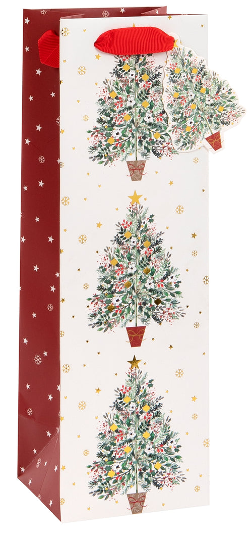 Spruce Christmas Tree Bottle Gift Bag