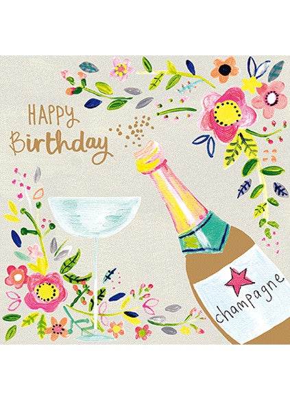 Champagne Birthday Card - House of Cards