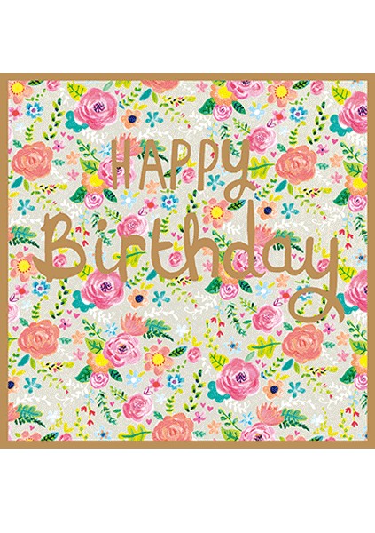Colourful Flowers Birthday Card