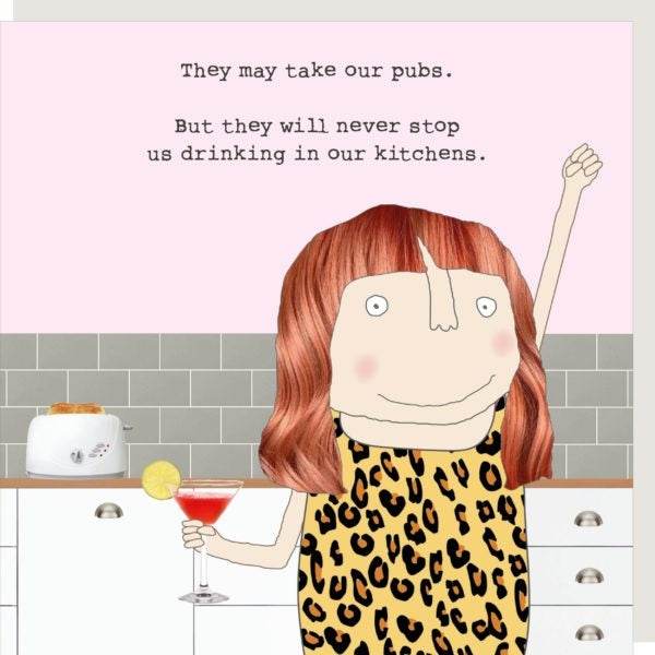 Kitchen Drinking Greeting Card - House of Cards